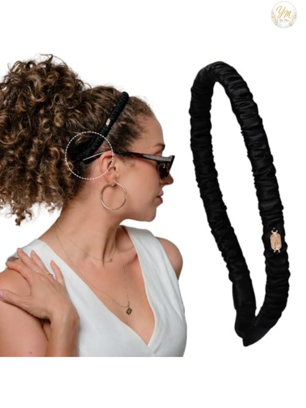 100% Mulberry Silk Comfort Curve Headband for Curly Hair